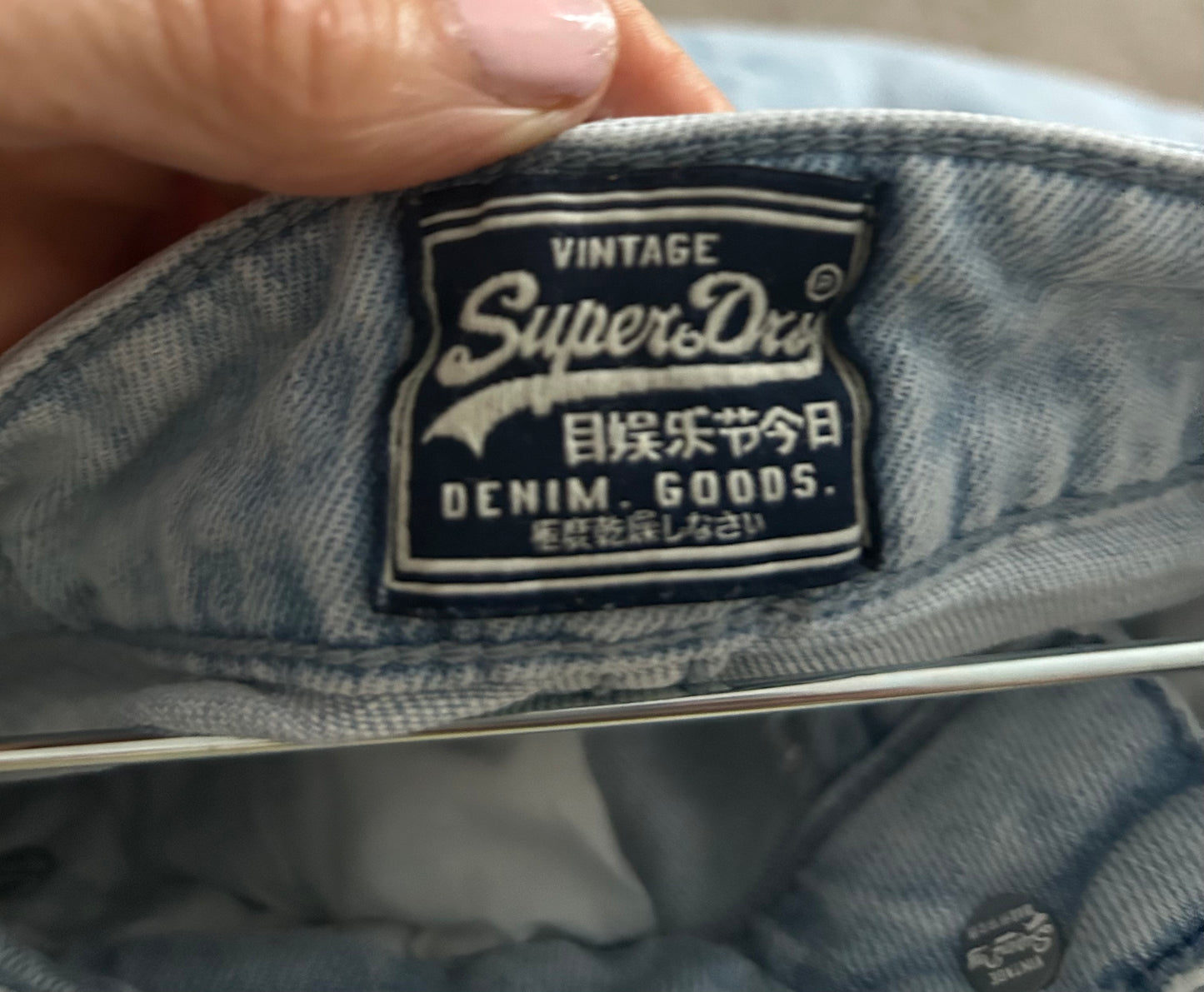 Pale Blue Denim VINTAGE SUPERDRY Skirt
