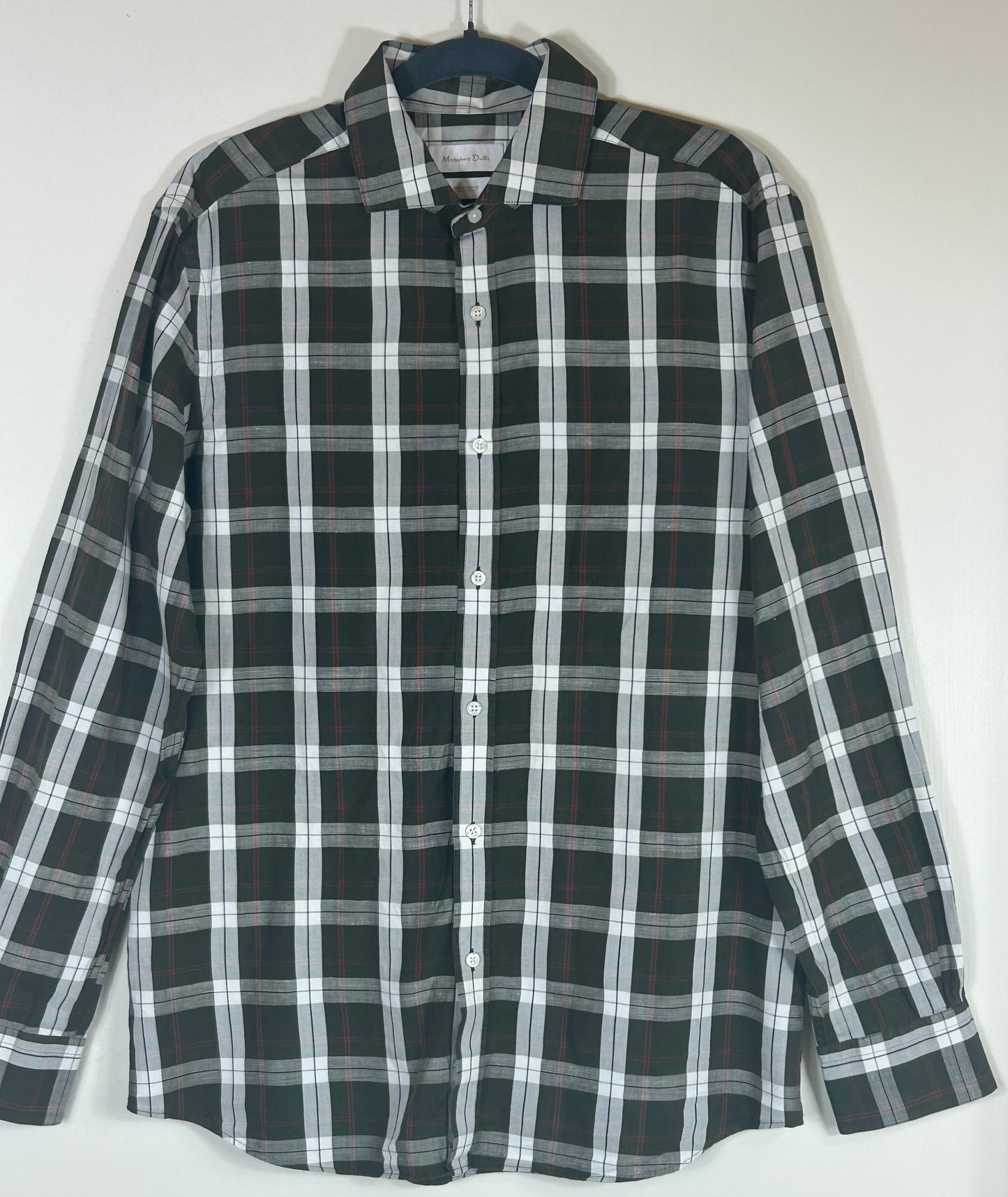 Brown & White Checked Massimo Dutti Men’s Shirt