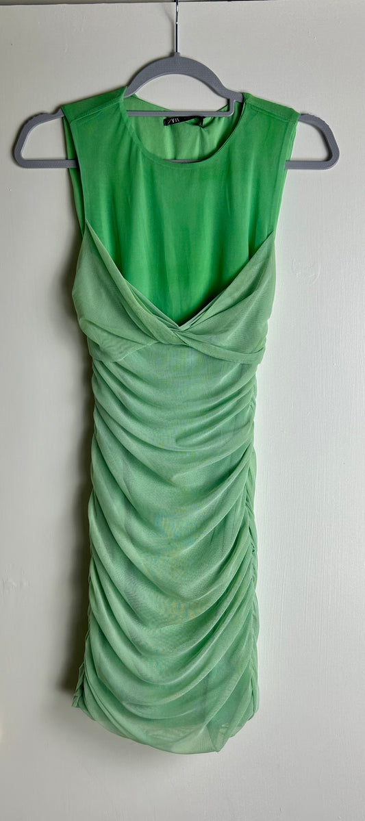 Green Zara Sleeveless  dress