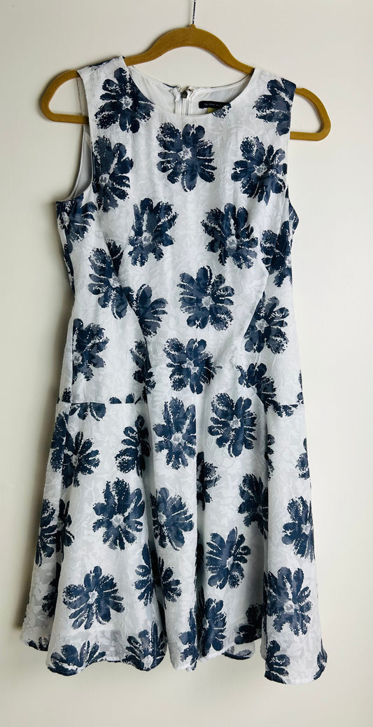 White and Navy Floral Tommy Hilfiger Dress