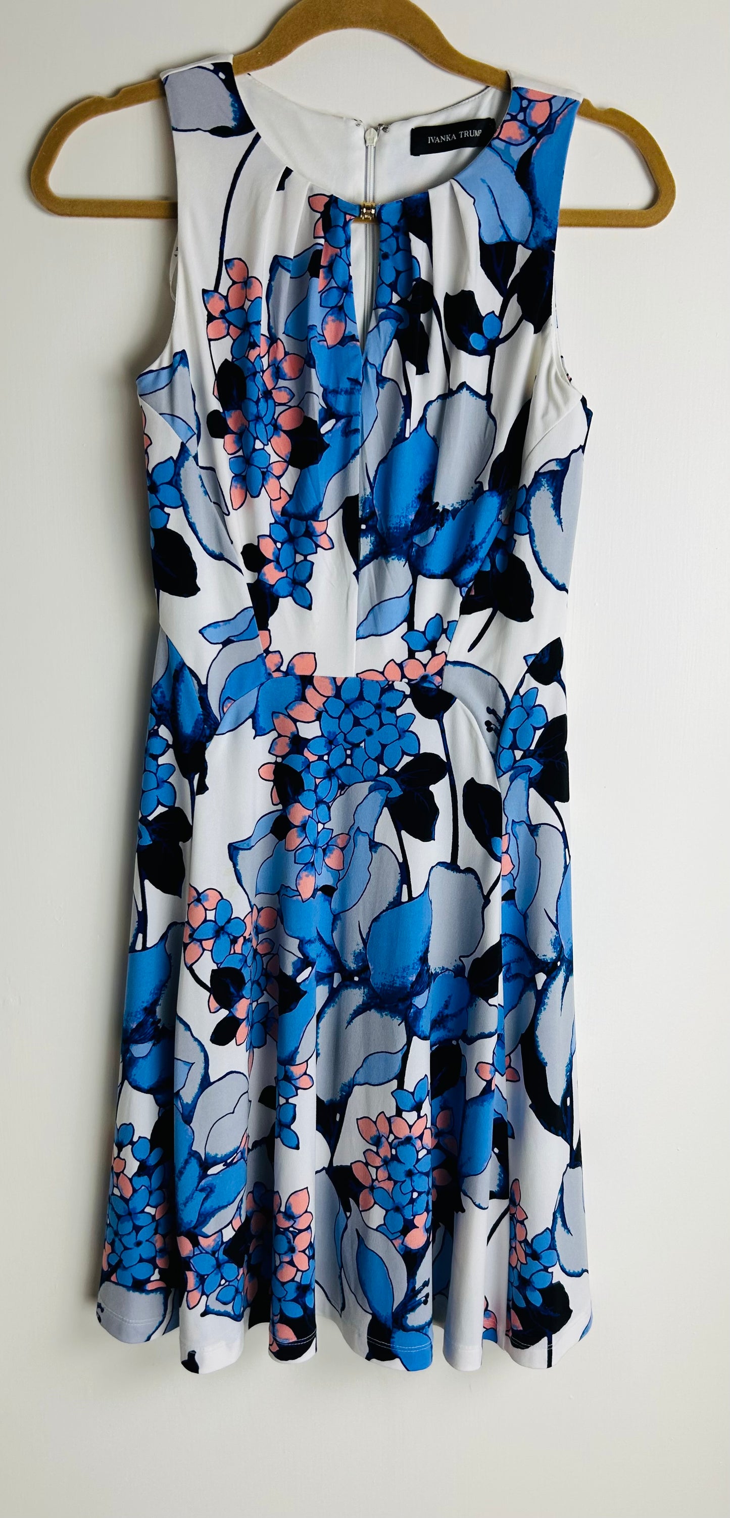 Blue multi coloured IIvanka Trump Sleeveless Dress