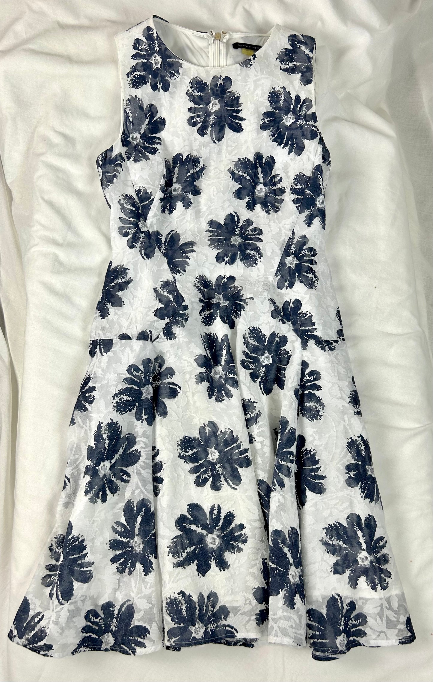 White and Navy Floral Tommy Hilfiger Dress