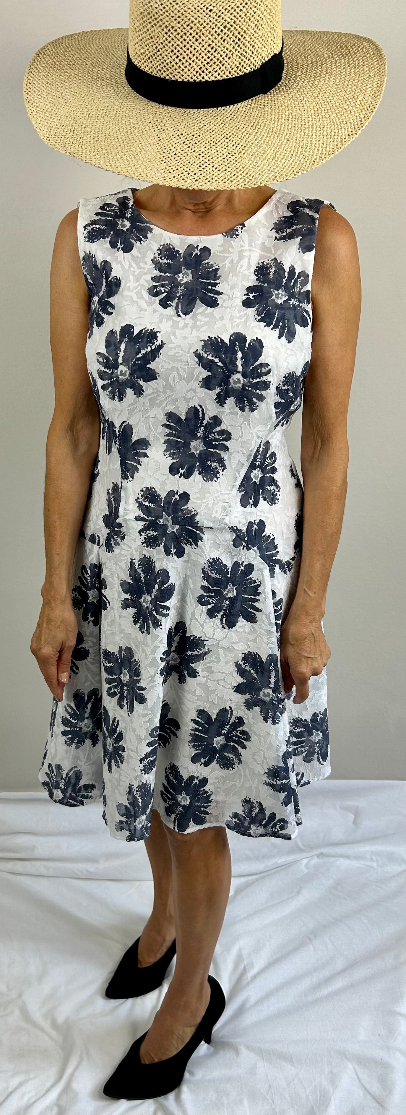 White and Navy Floral Tommy Hilfiger Dress