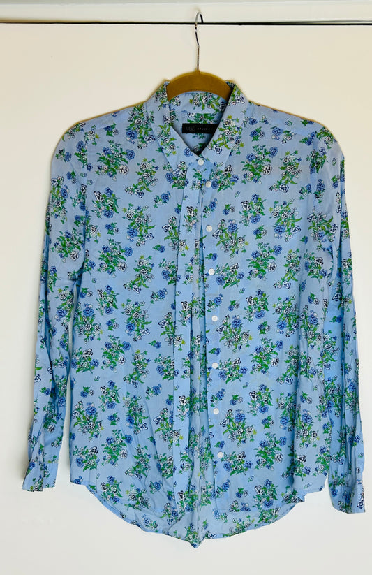 Blue Floral Print M&S Collection Blouse