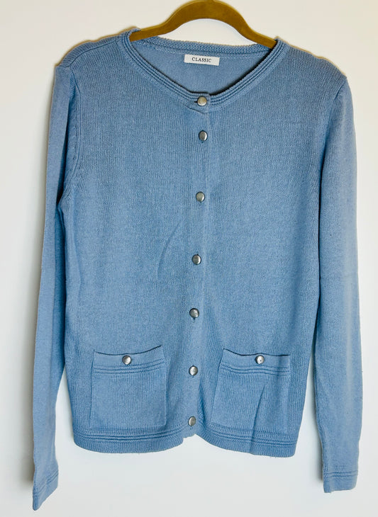 Pale blue long sleeved M&S cardigan