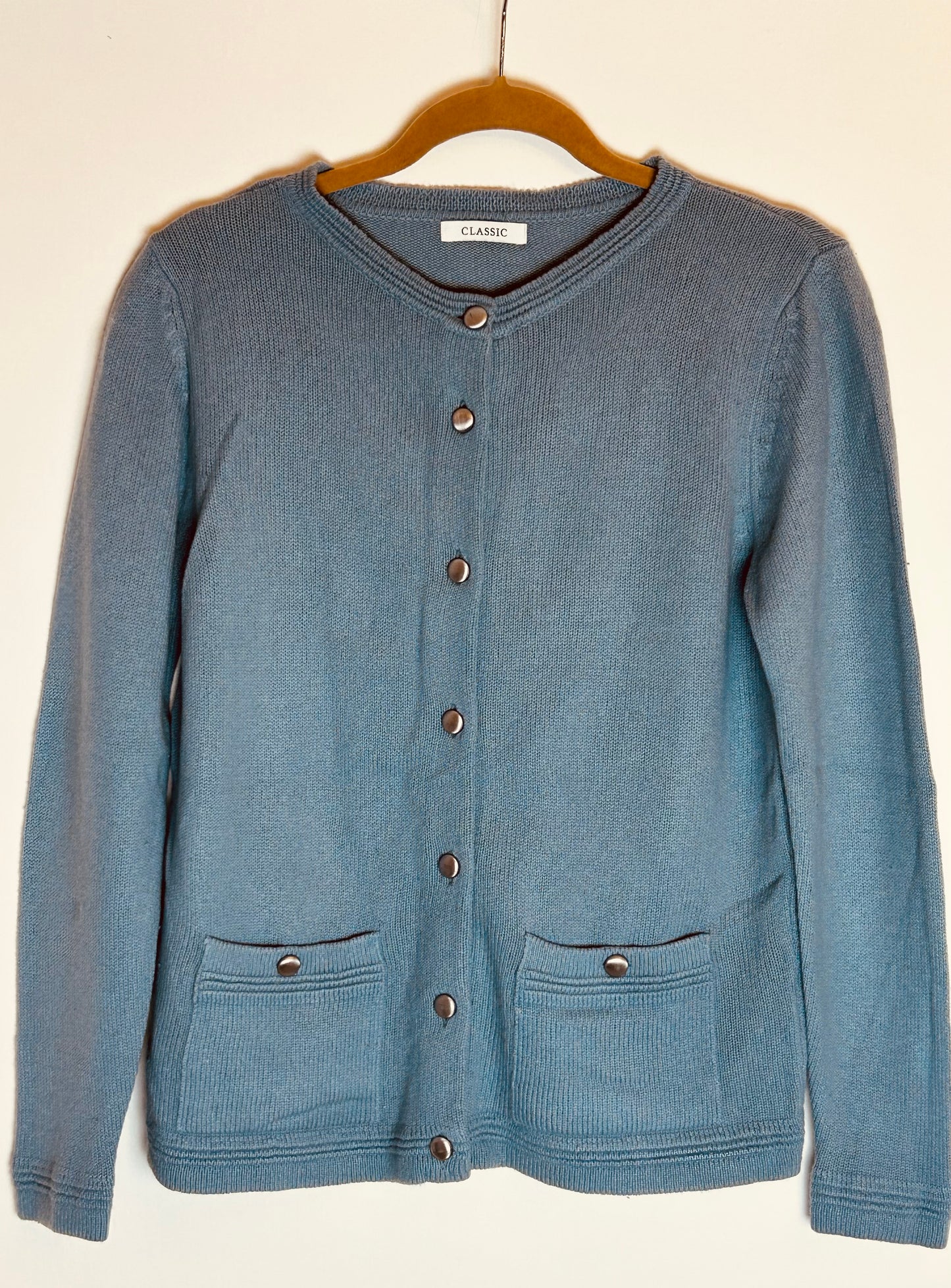 Blue M&S long sleeved cardigan