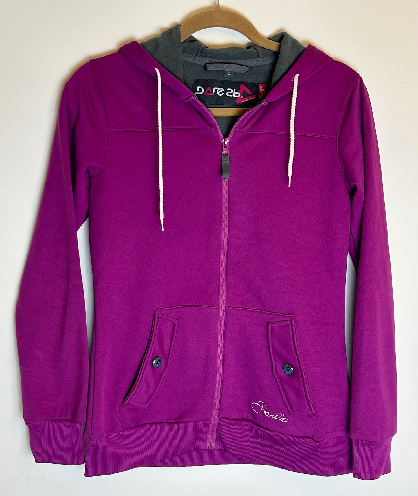 Dark Cerise pink DARE 2 BE Zip Front Hoodie