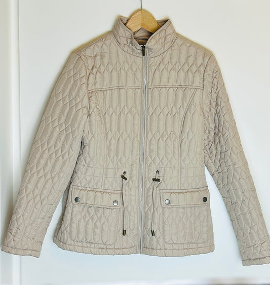 Beige Lightly Padded zip up Jacket