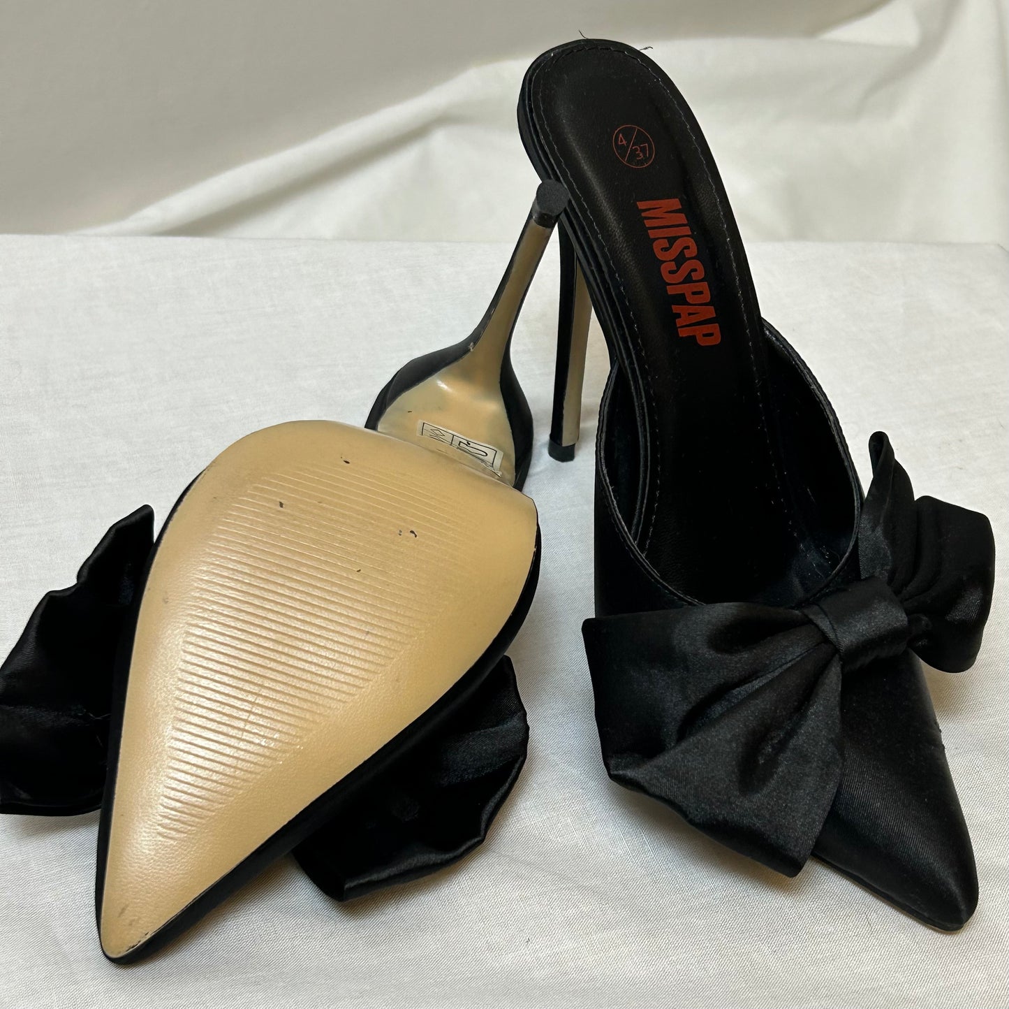 Black Stiletto Evening Shoe with bow