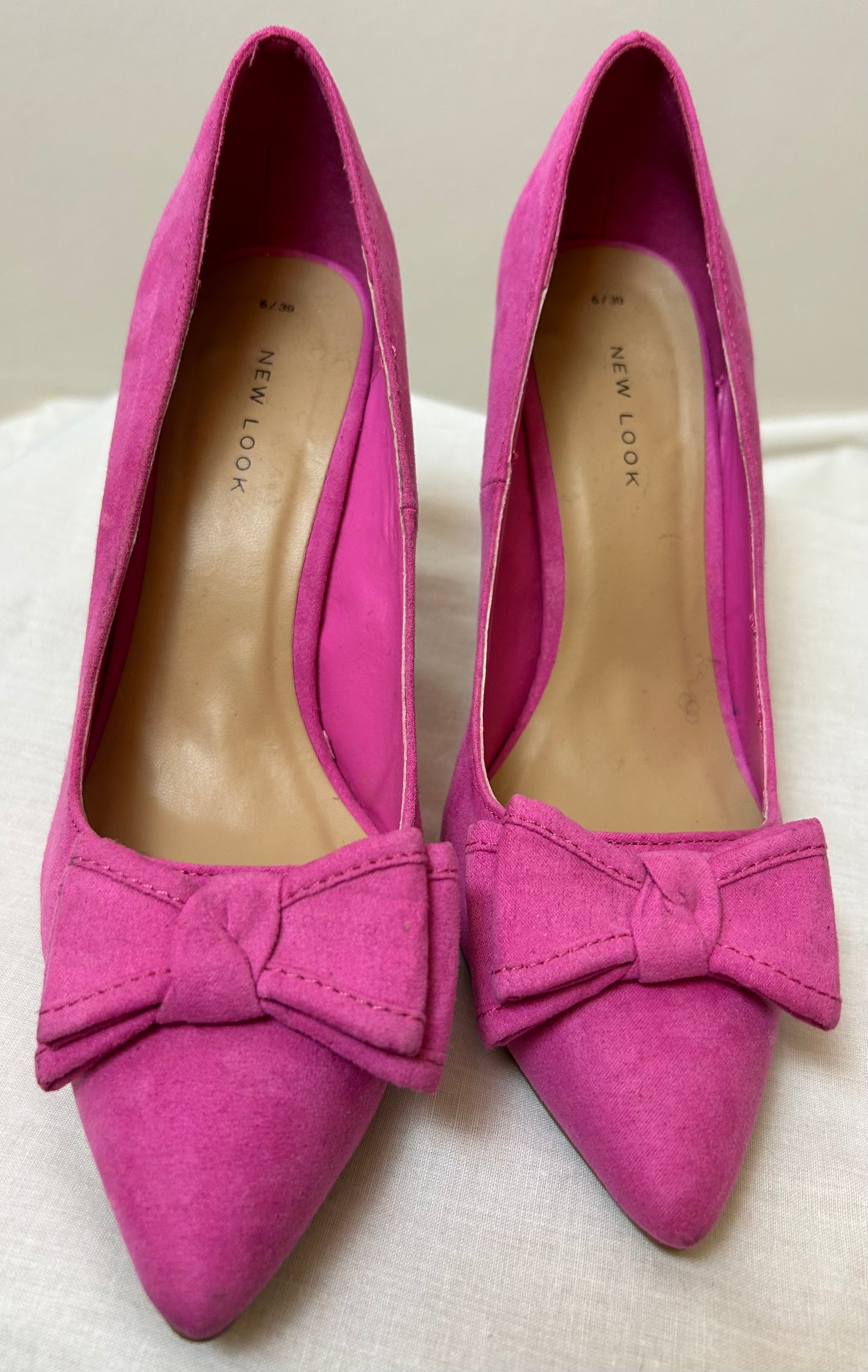 Hot Pink stiletto with front bow Shoe