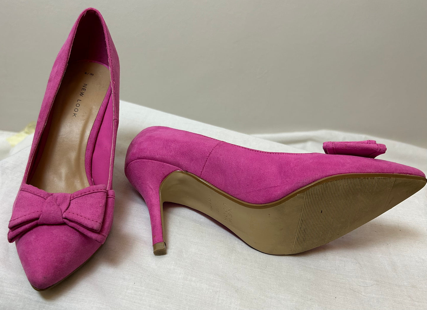 Hot Pink stiletto with front bow Shoe