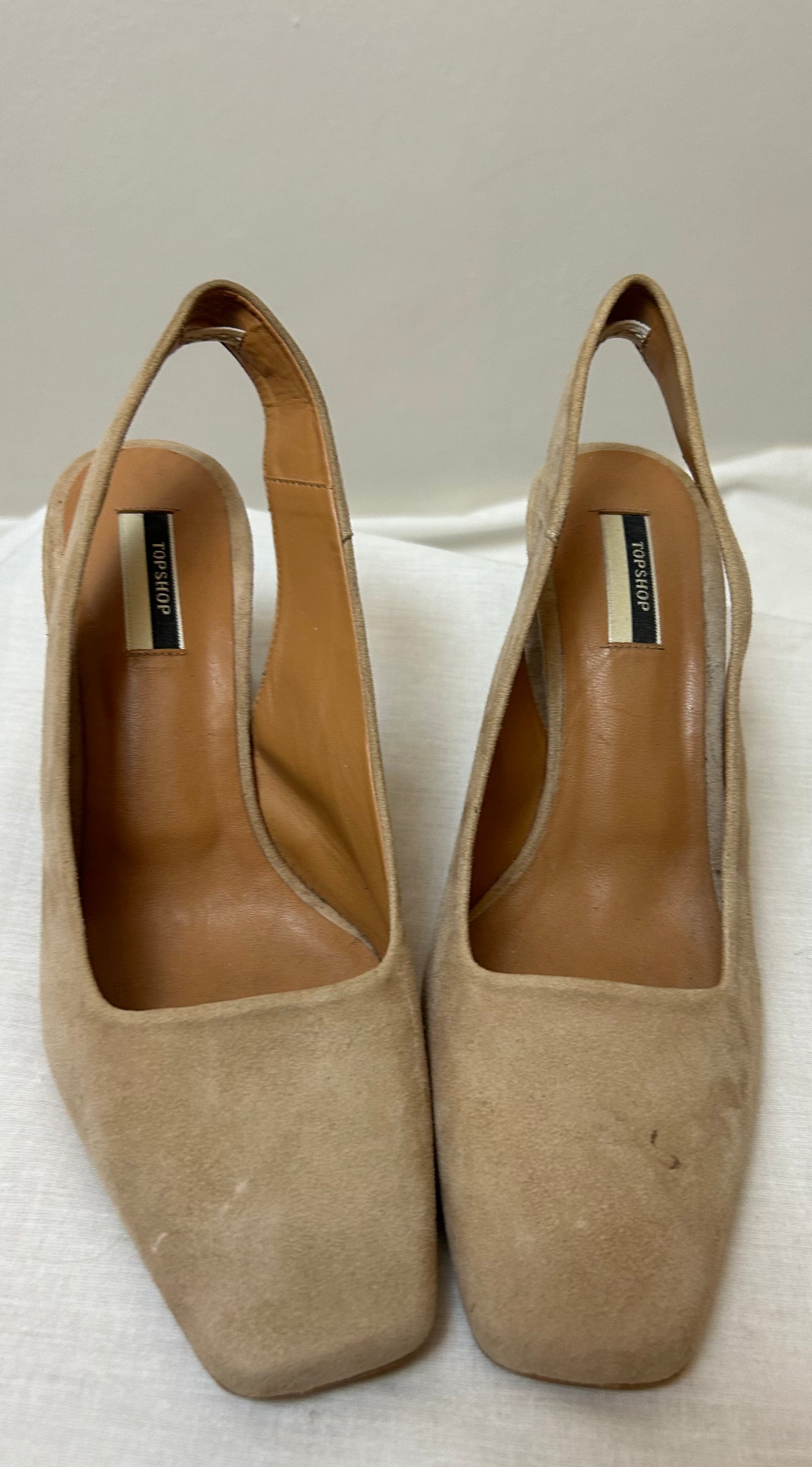 Beige Top Shop Sling Back Shoes