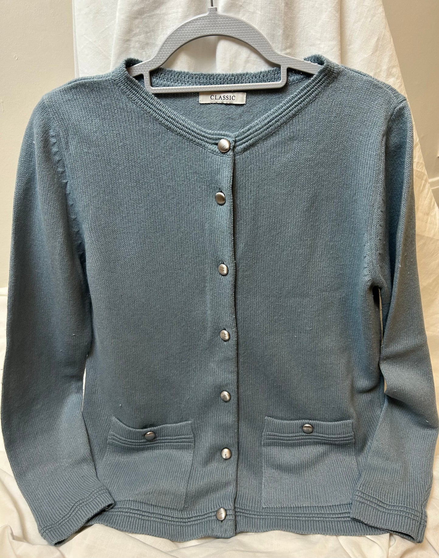 Blue M&S long sleeved cardigan