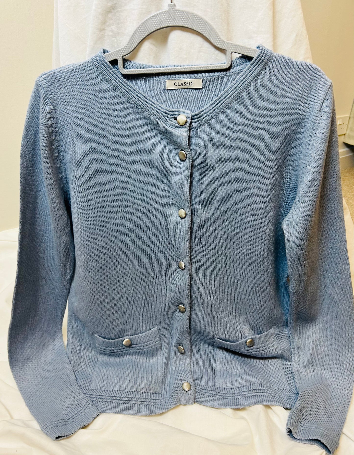 Pale blue long sleeved M&S cardigan