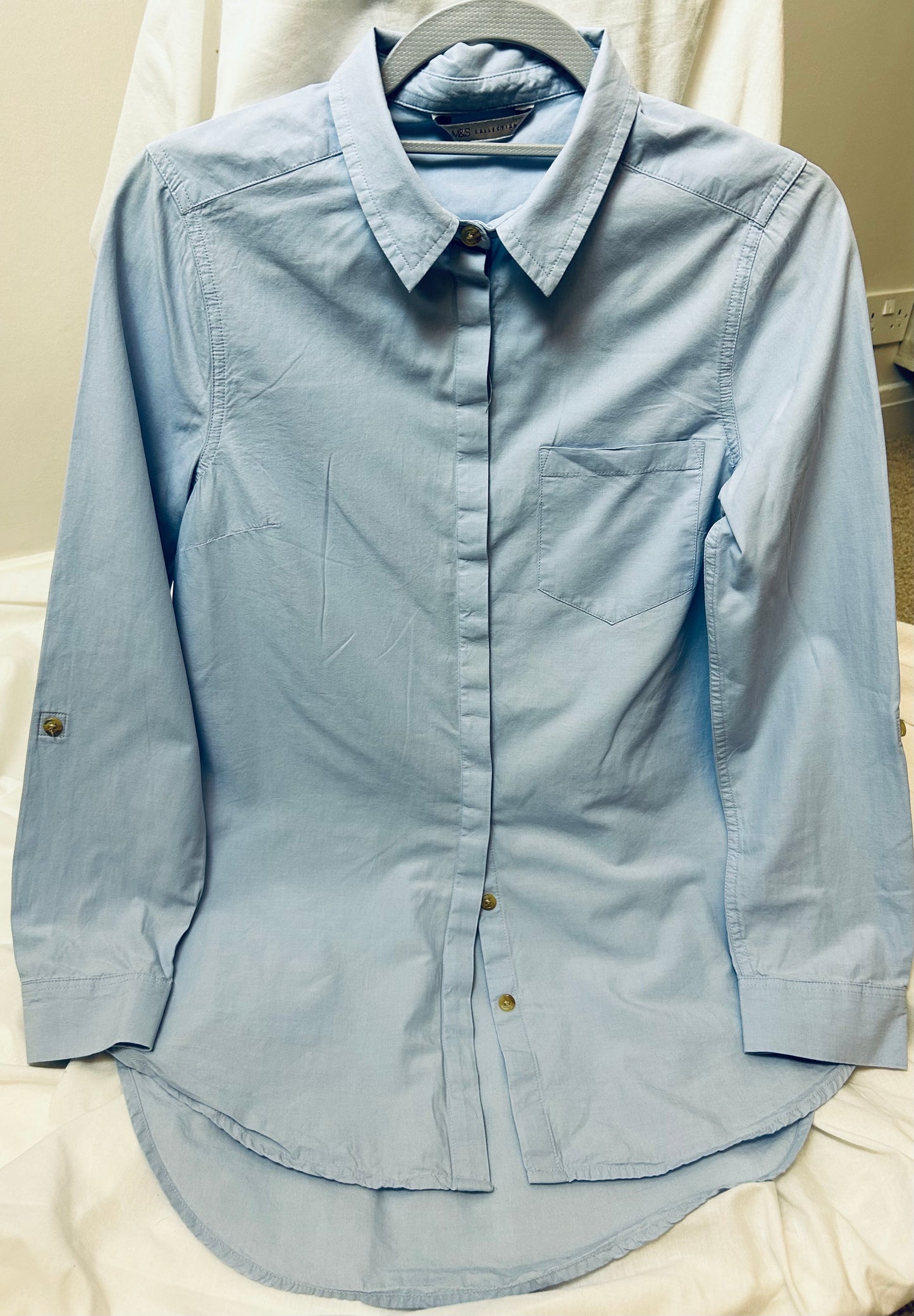 Blue Cotton M&S Collection Blouse
