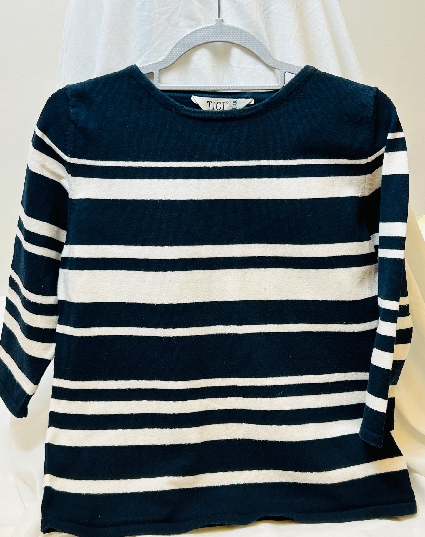 Breton Style Navy & White Sweater