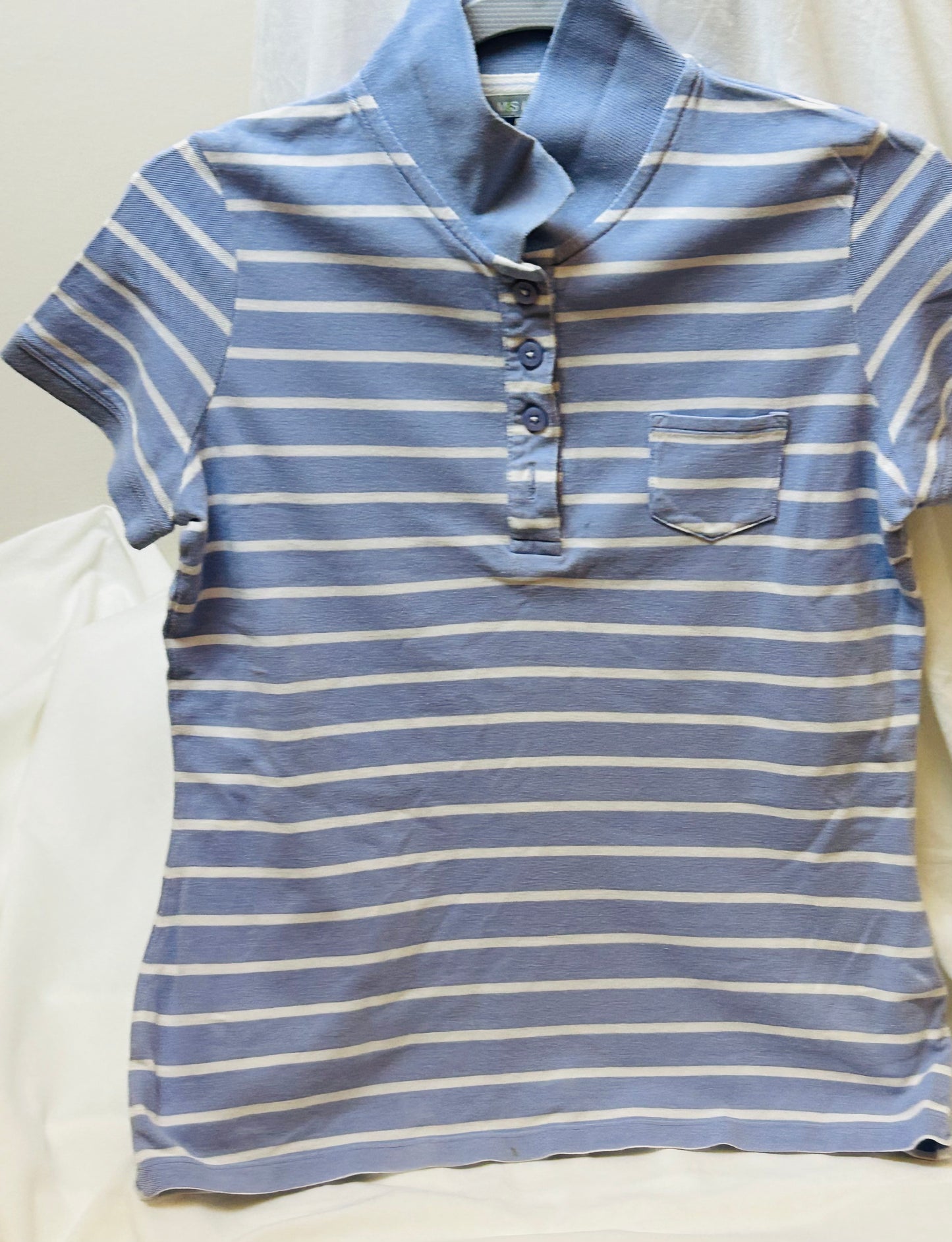 Blue Striped M&S Polo Shirt