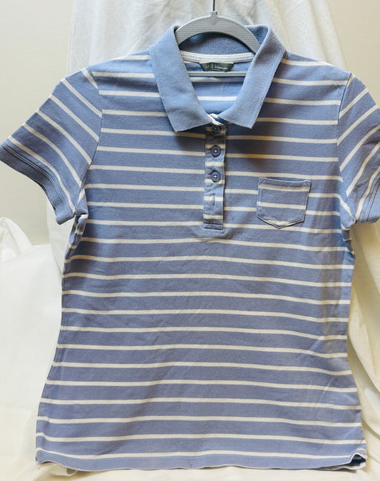 Blue Striped M&S Polo Shirt