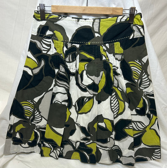Green Floral Pattern M&S Cotton Skirt