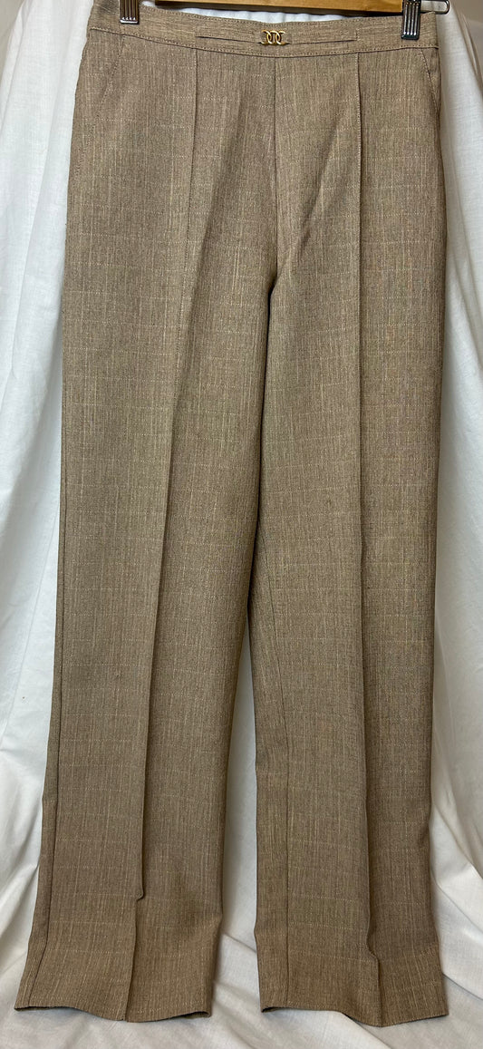 Beige Check M&S Trouser with detail on waist