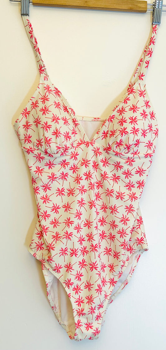 Pink and CreamM&S Floral Swimsuit / Beachwear