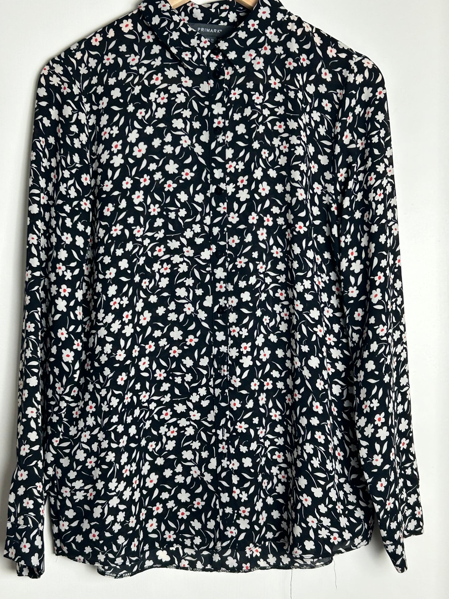 Black and White Floral Blouse