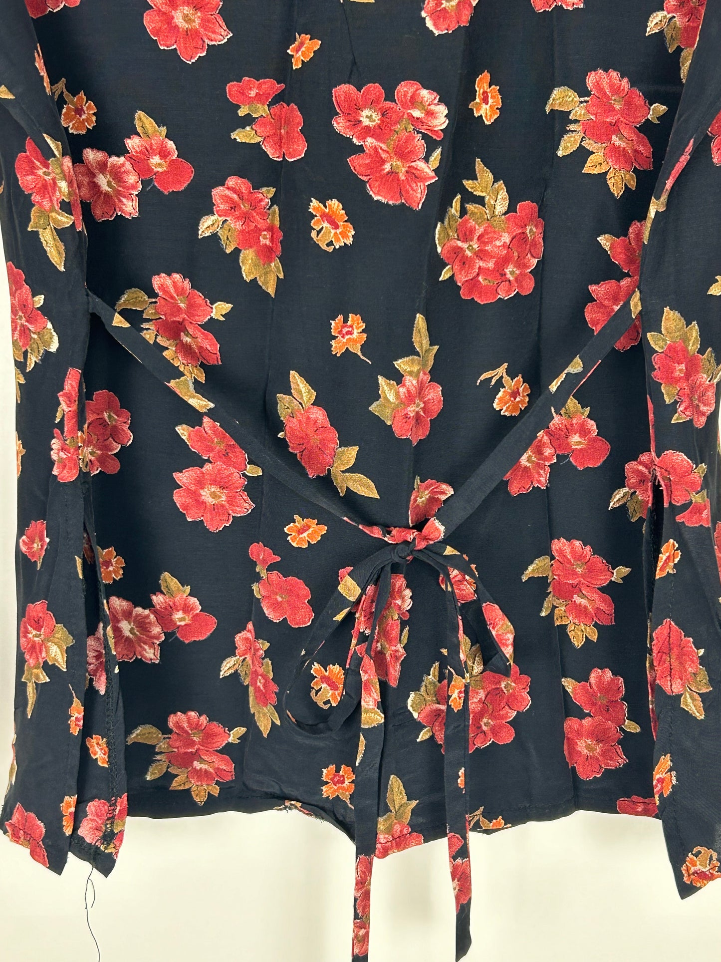 Black and Red Floral BHS Blouse