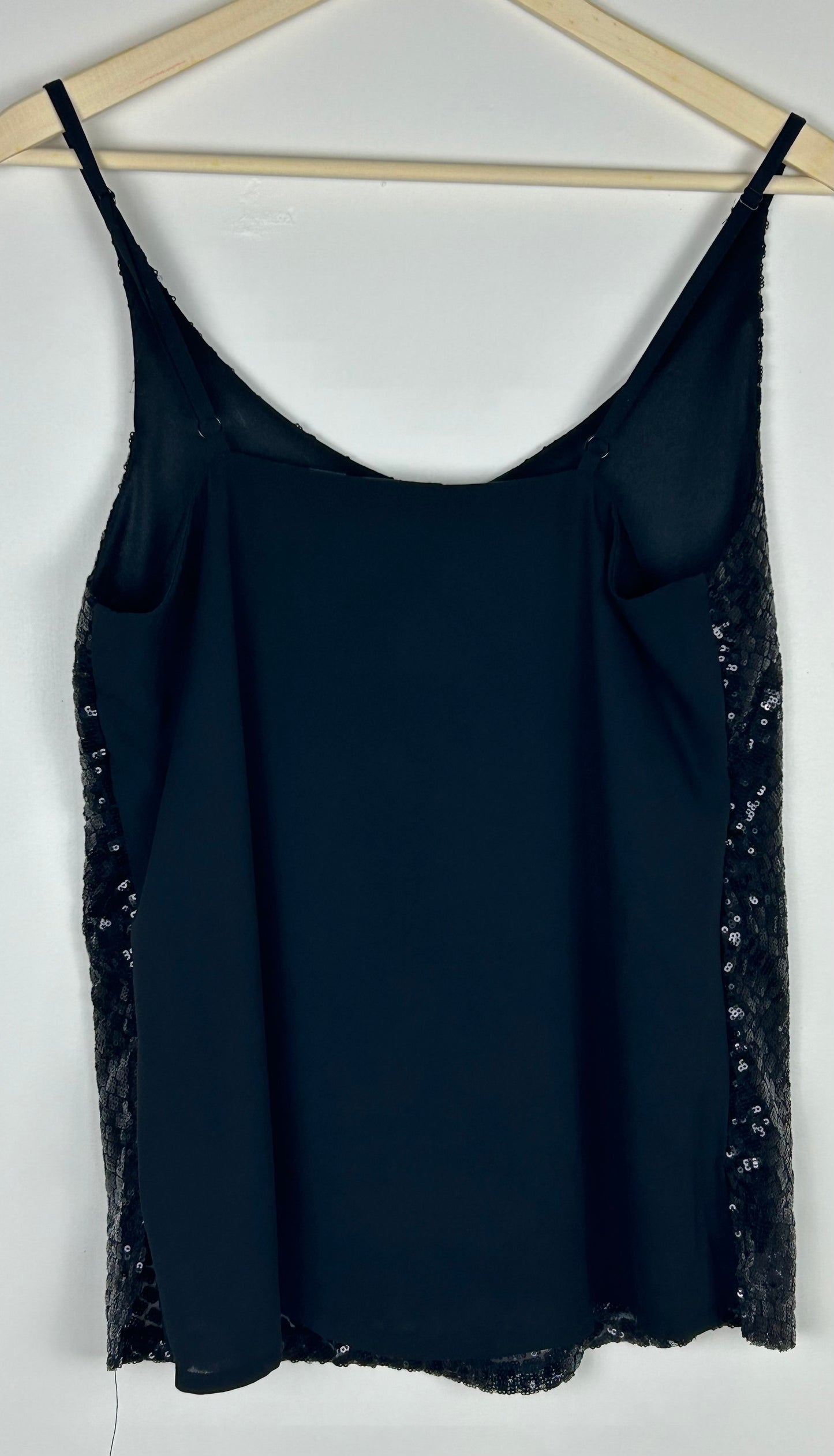 Black sequinned vest top