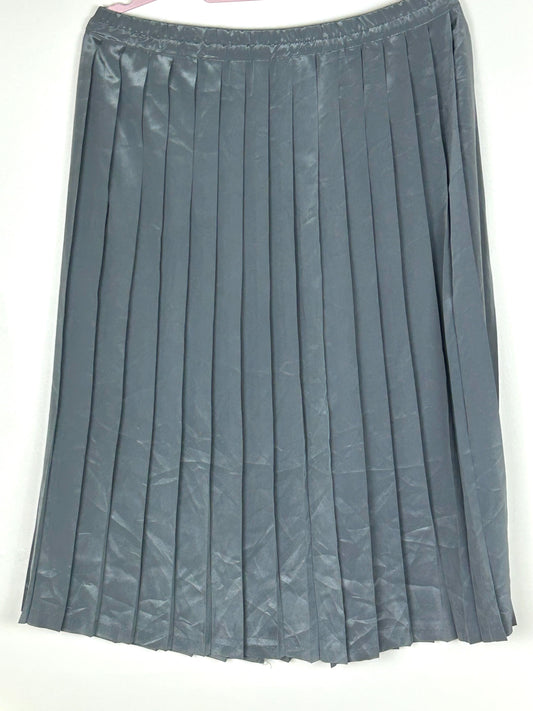 Grey silky pleated skirt