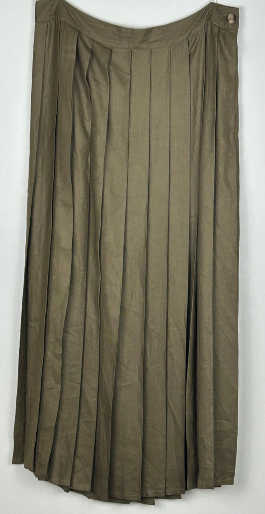 Bronze Coloured Long Pleated Skirt