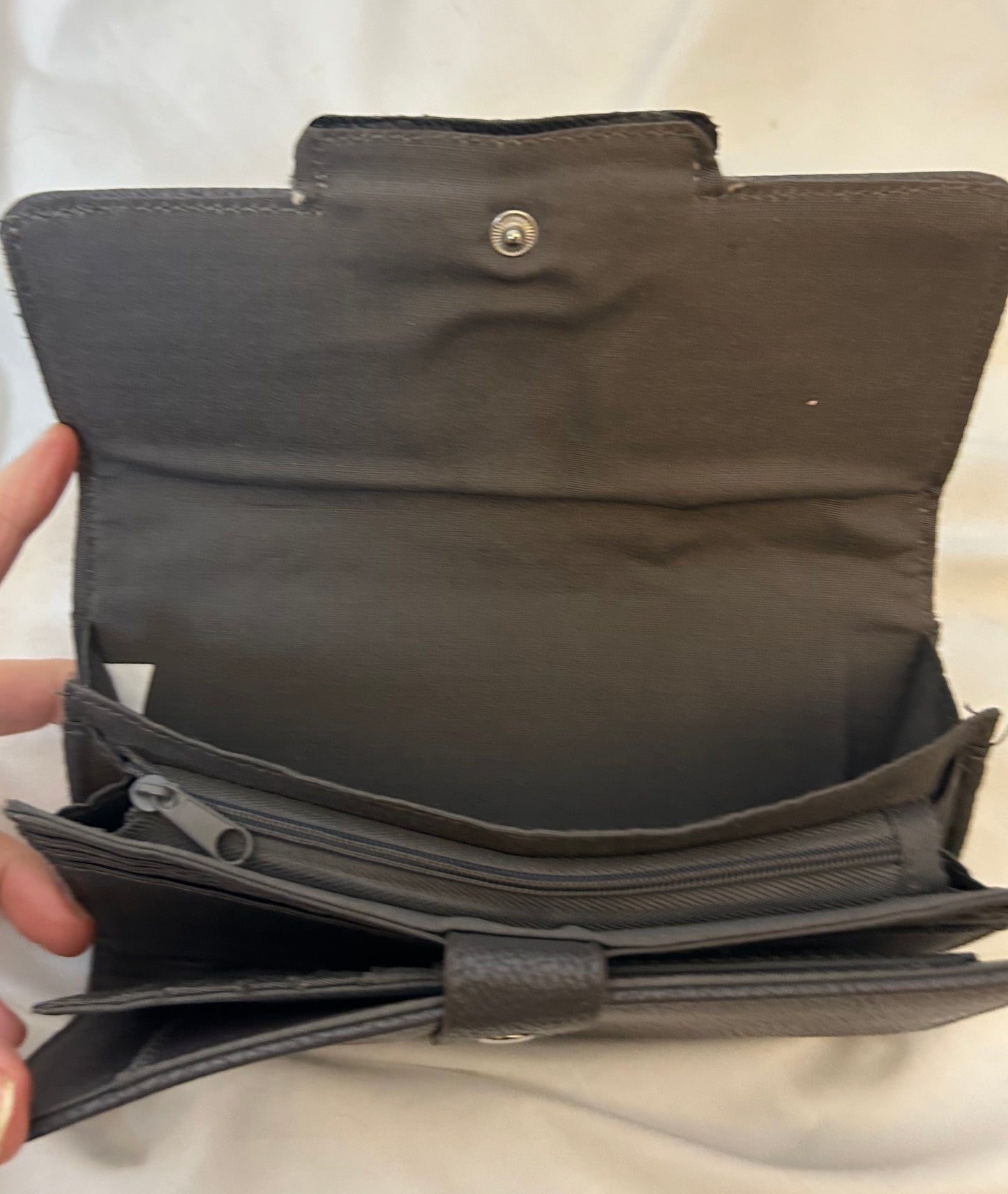 Grey Faux Leather Rossetti Wallet