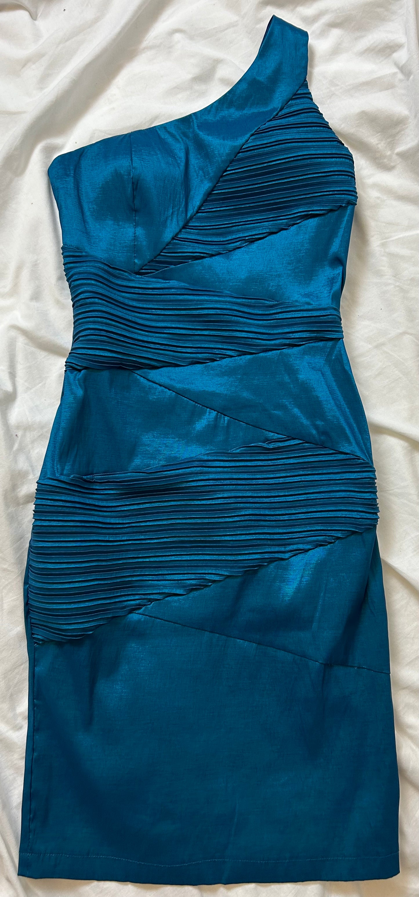 Blue Asymmetrical Romeo & Juliet Silk Dress