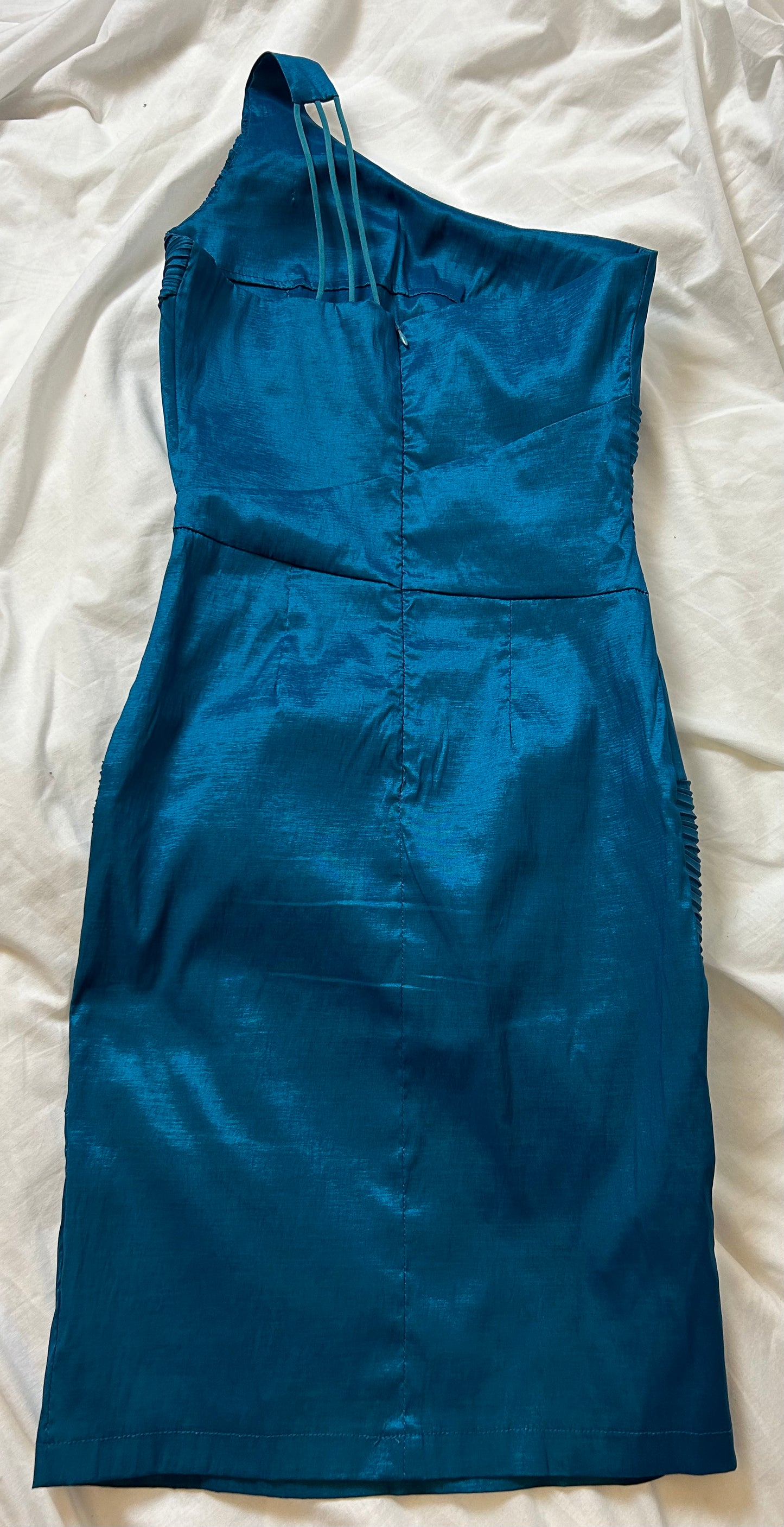 Blue Asymmetrical Romeo & Juliet Silk Dress