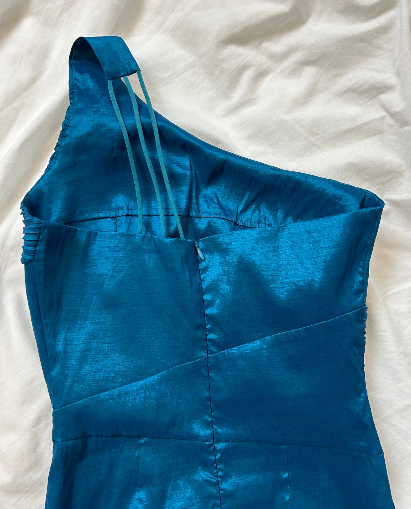 Blue Asymmetrical Romeo & Juliet Silk Dress
