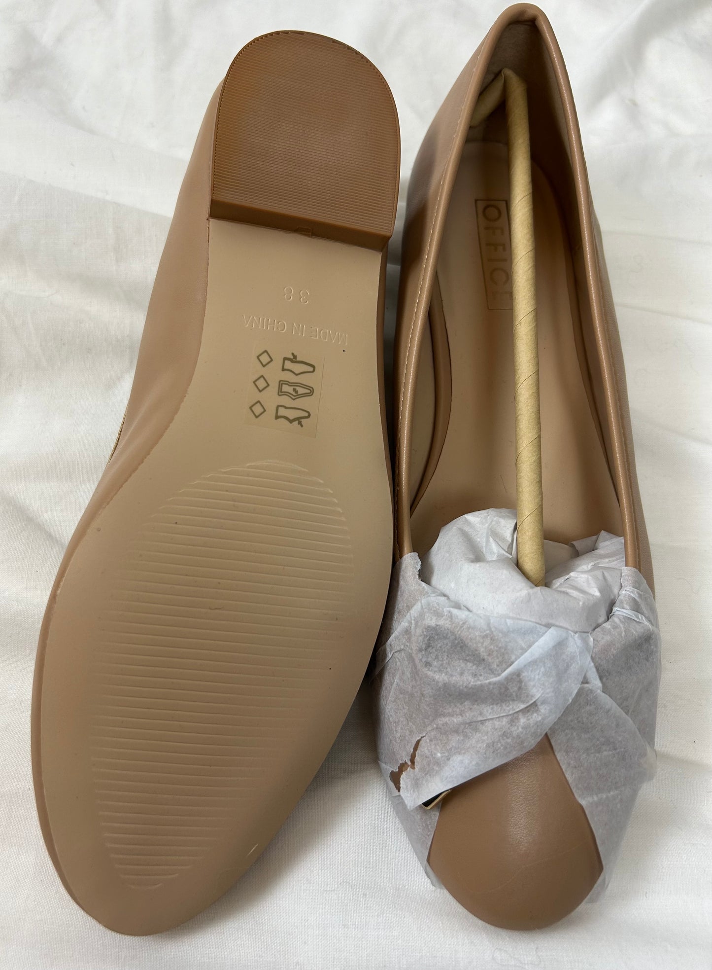 Beige Ballerina Flat Office Shoes