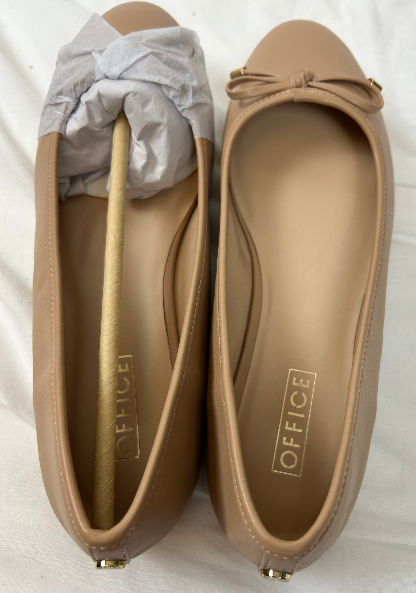 Beige Ballerina Flat Office Shoes