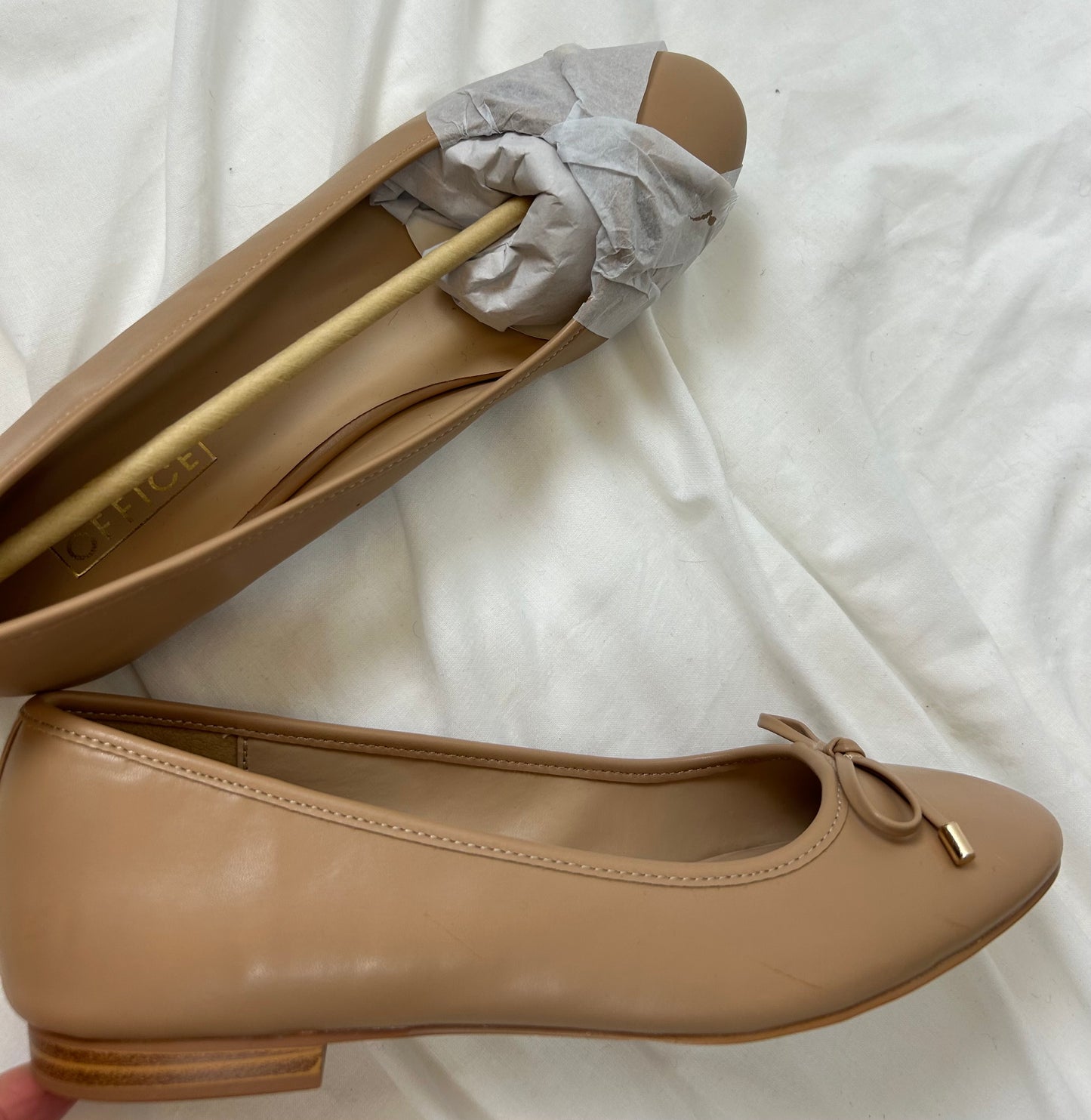 Beige Ballerina Flat Office Shoes