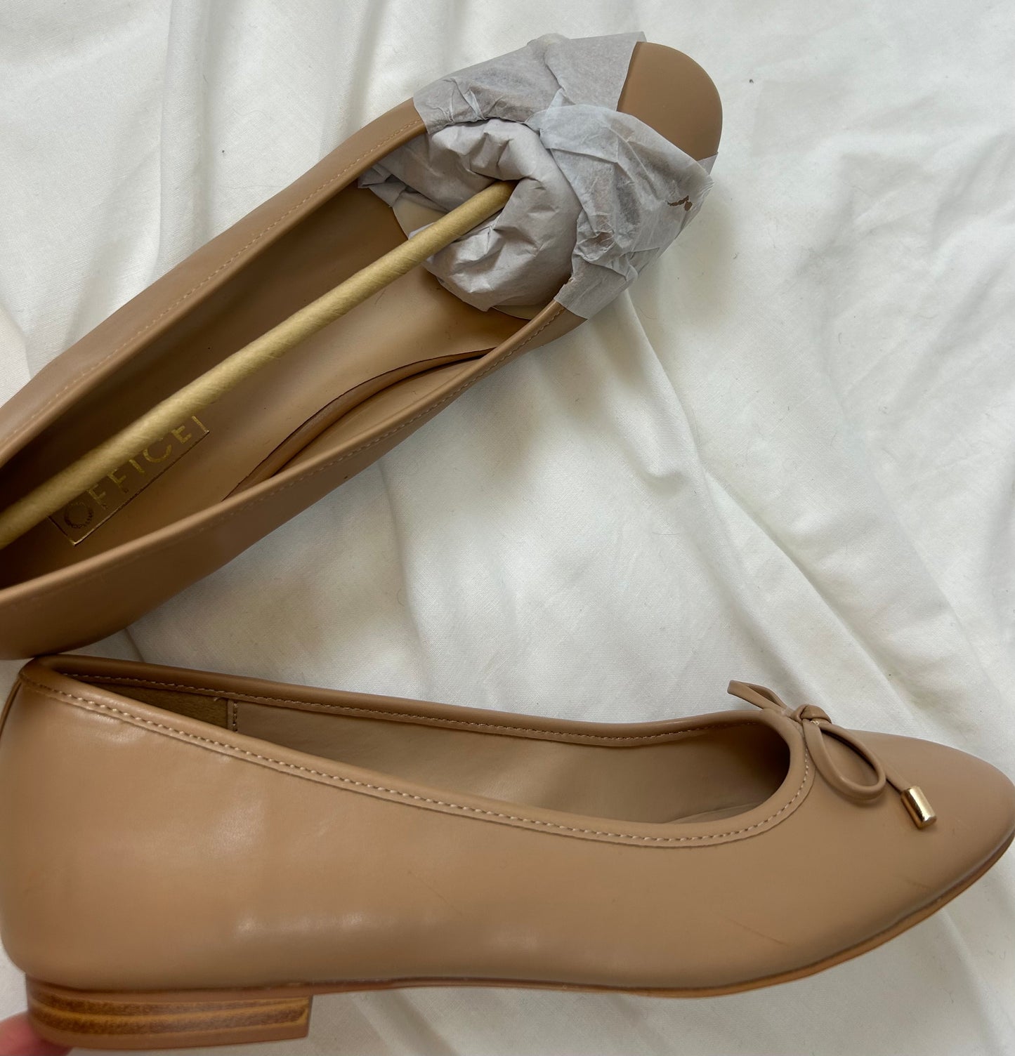 Beige Ballerina Flat Office Shoes