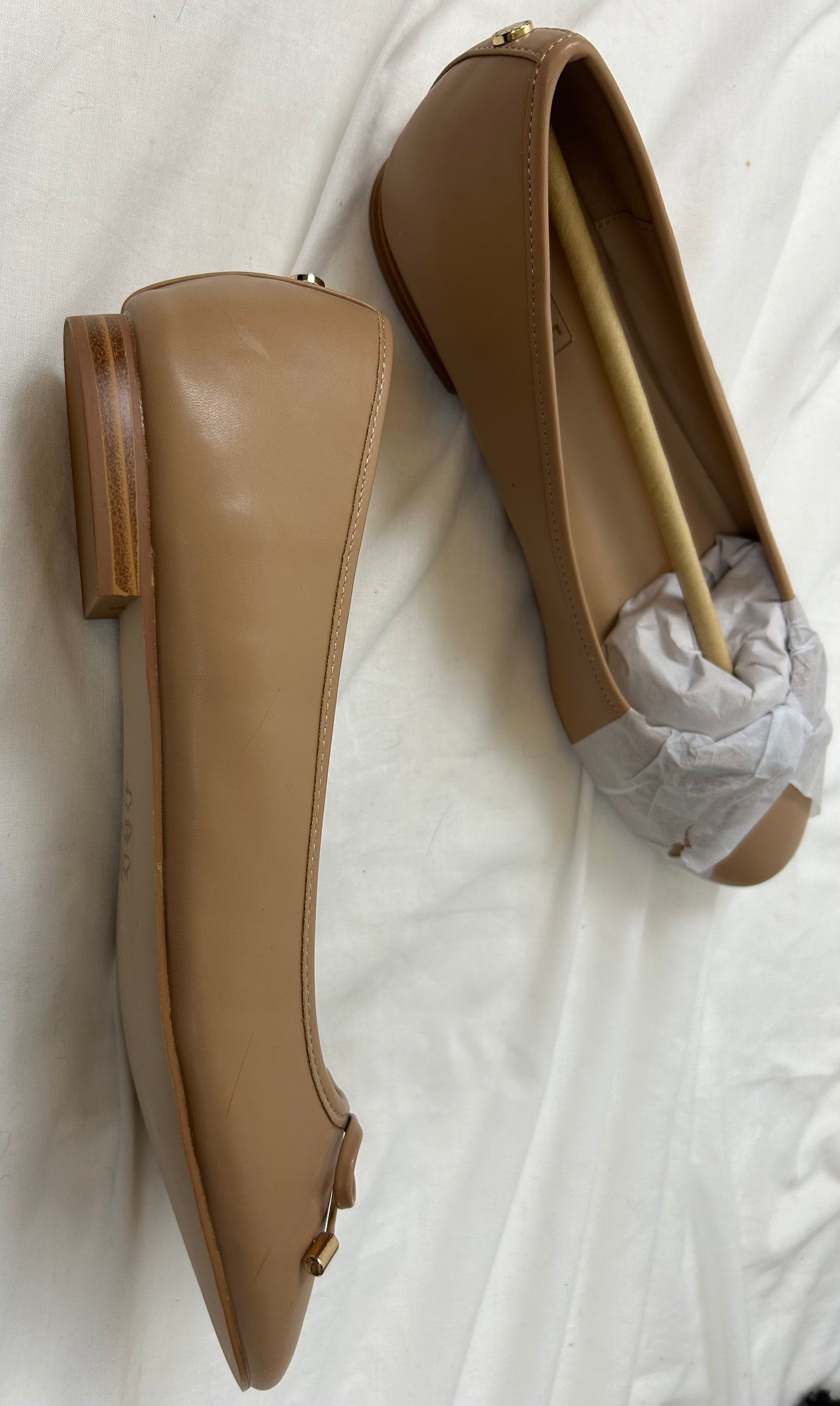 Beige Ballerina Flat Office Shoes