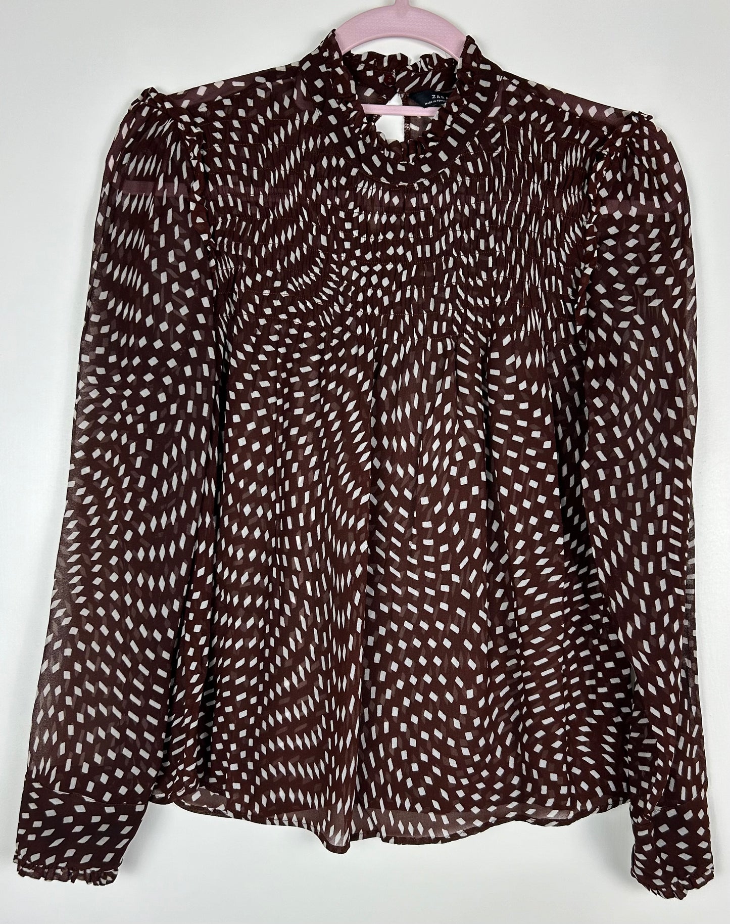 Burgundy Long Sleeve Zara Blouse