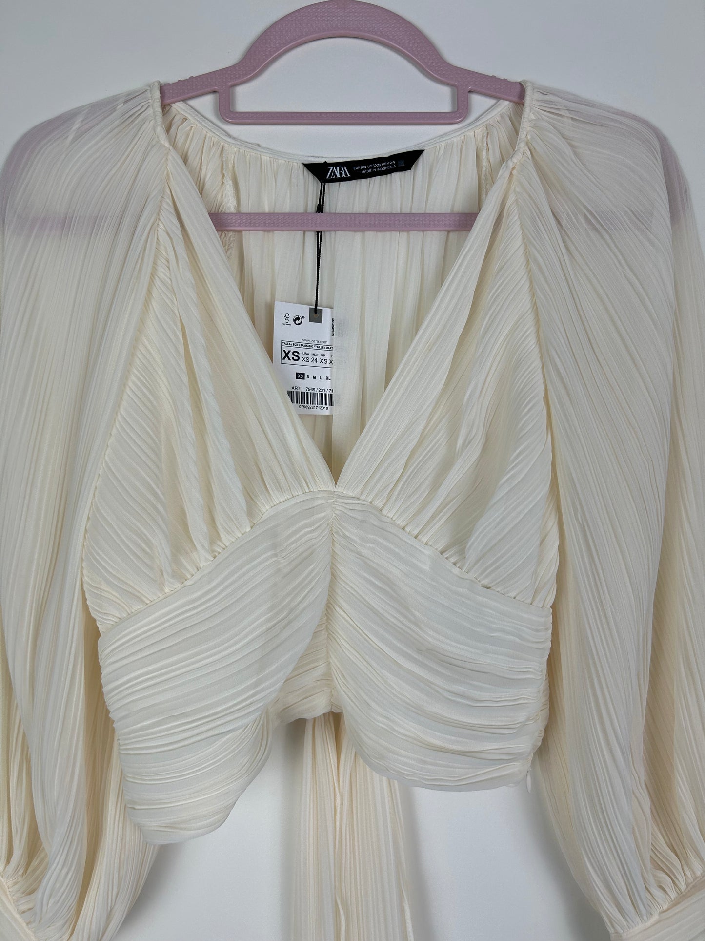 Cream Zara Chiffon Blouse