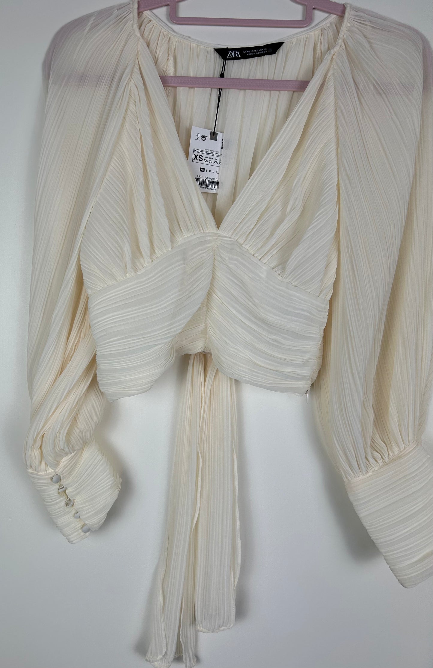 Cream Zara Chiffon Blouse