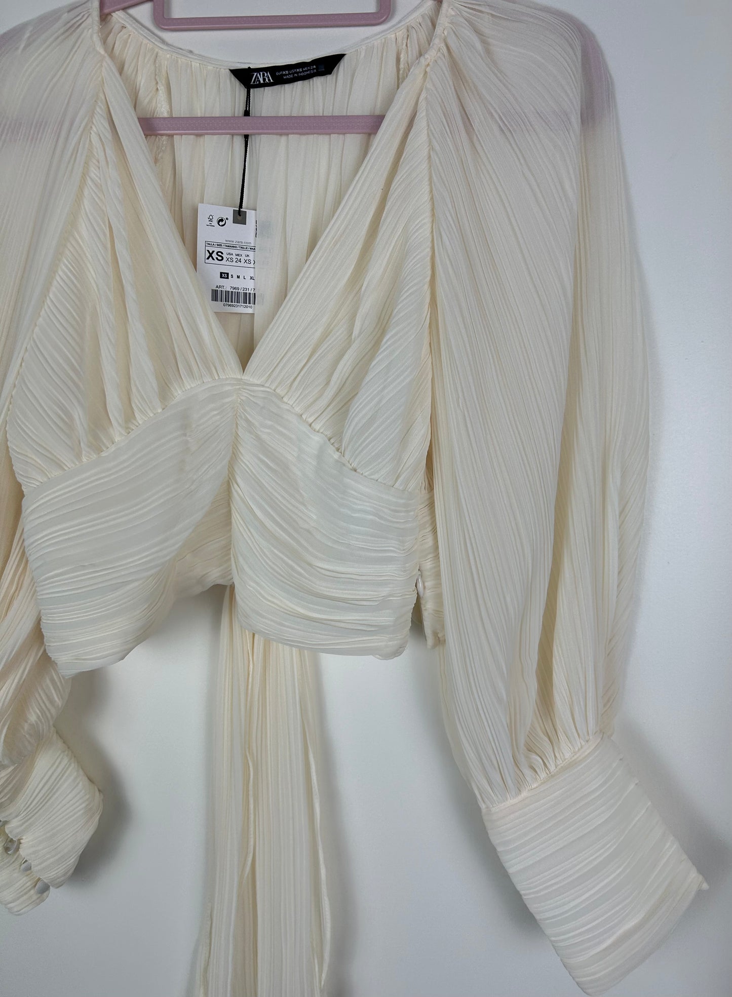 Cream Zara Chiffon Blouse