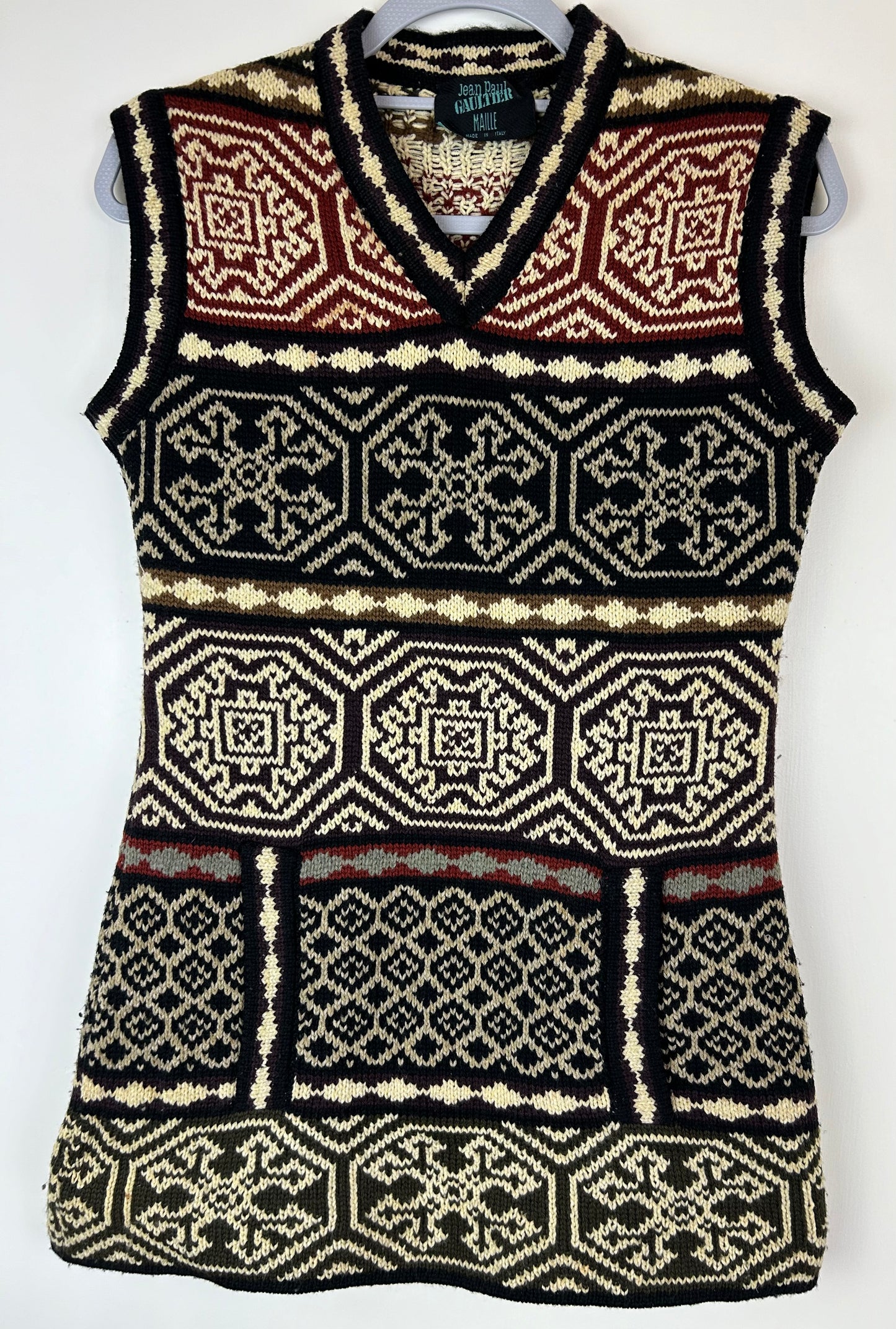 Multi Neutral Coloured Jean Paul Gaultier Sleeveless Tunic Dress