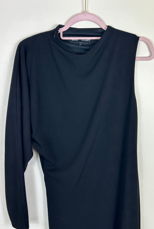 Black Zara Asymmetrical Long Dress