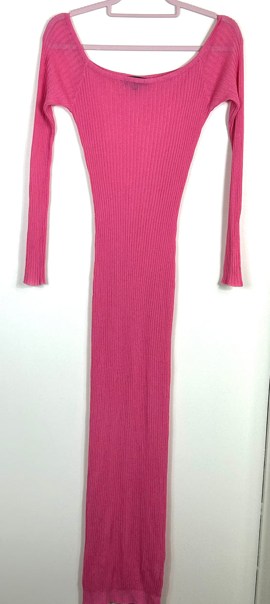 Pink Long Knitted Dress