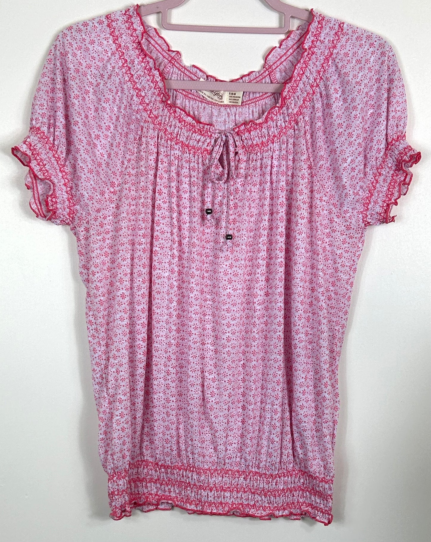 Pink Blouson Casual Top