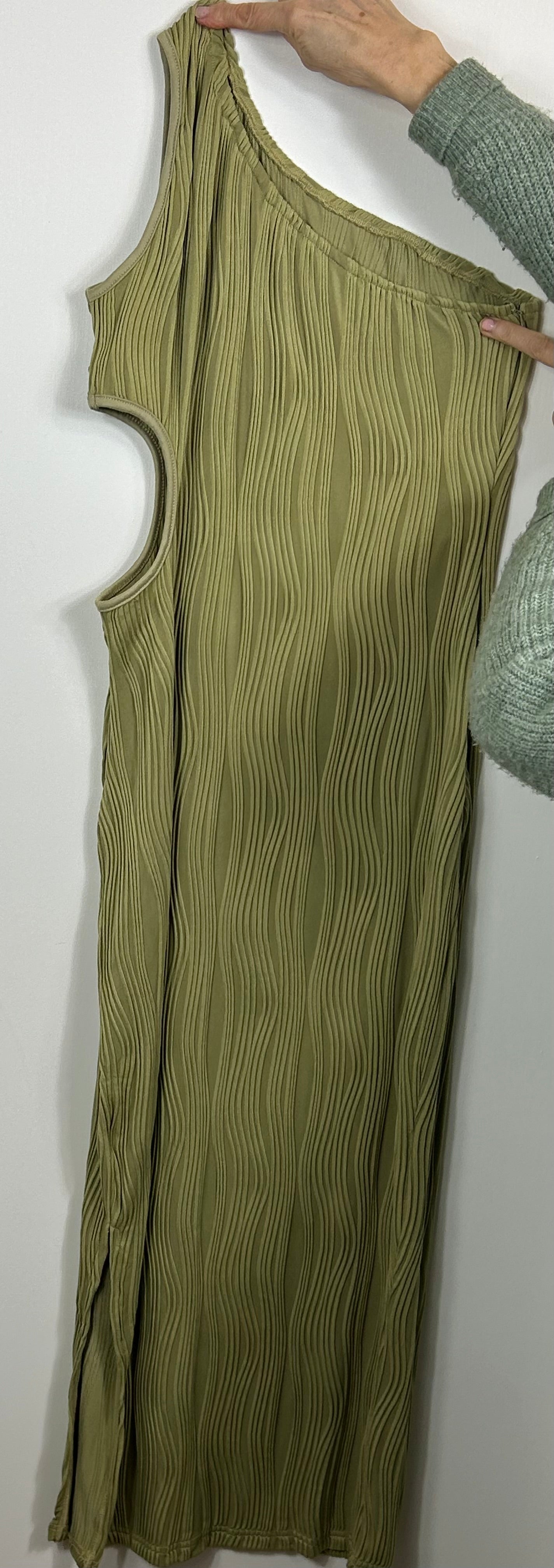 Olive Green Asymmetrical SHEIN Dress