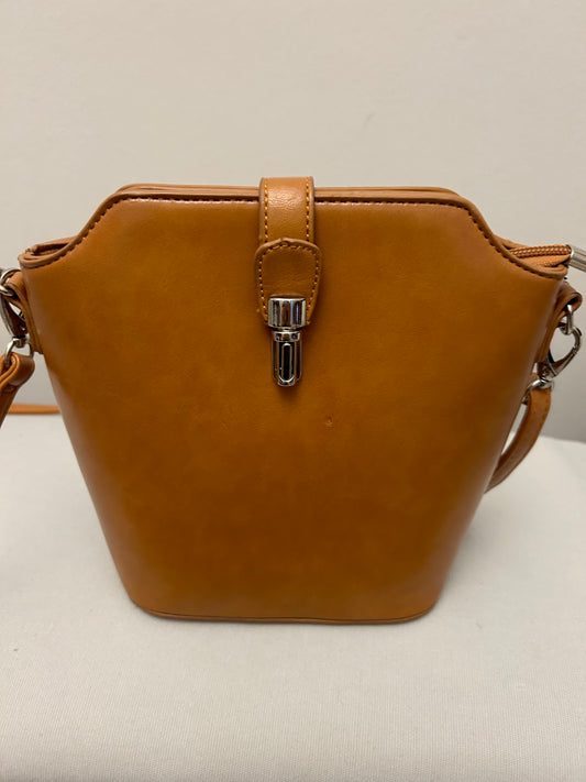 Tan Small Leather Bucket Bag
