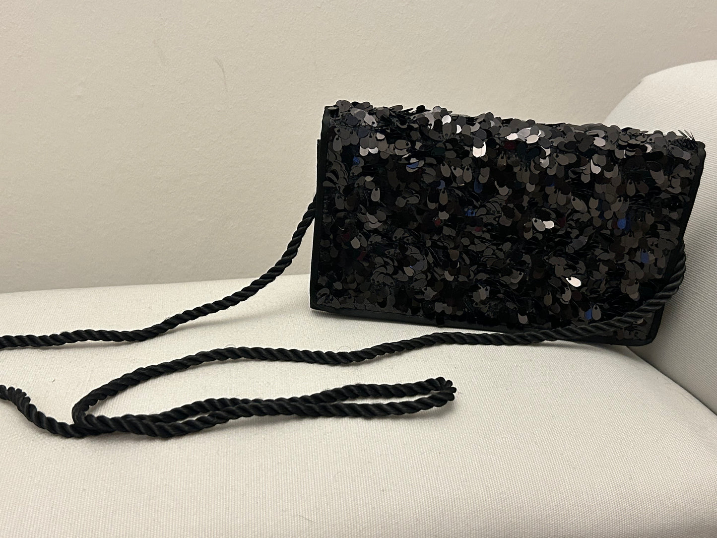 Black M& S Autograph Sequins Evening Bag